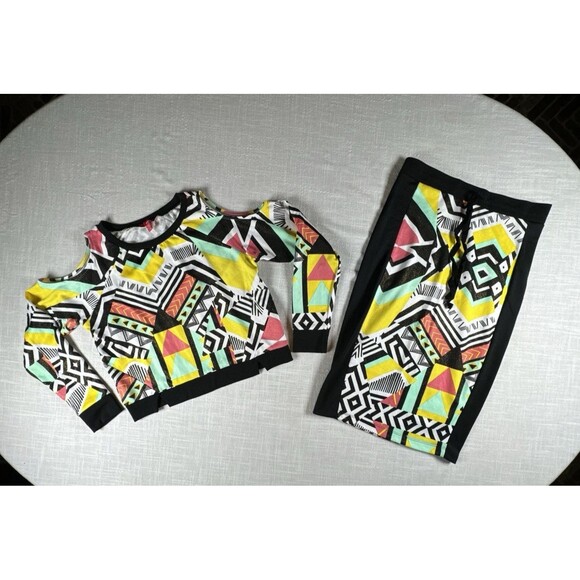 BONGO Juniors Large Crop Top And Skirt Set 90s Y2K Outfit Shoulder Cut Outs - Picture 11 of 11